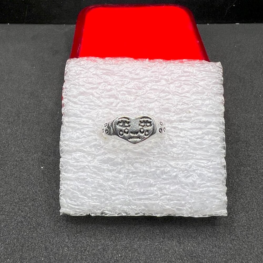 Broken Heart Tibetan Silver Ring - Size 6.25
